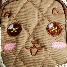 Blancho Bedding [Cordial Monkey] Embroidered Applique Fabric Art Wallet Purse/ Pouch Bag (2.9 X 4.7 X 0.98 Inches)