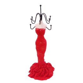 blancho bedding Corrine - A Dress Up Doll Necklace Display-MD Jewelry Holder Jewelry Stand (Red)