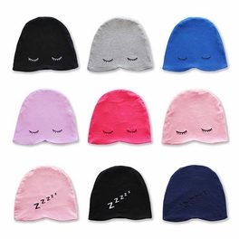 Blancho Bedding Cotton Nightcaps Maternity Cap Skullies & Beanies Sleeping Hats For Unisex Adult/Children(Black)
