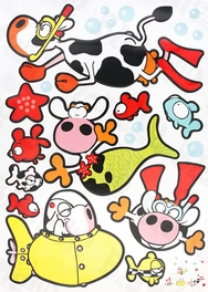 Blancho Bedding Cows Under The Sea - Large Wall Decals Stickers Appliques Home Decor