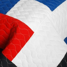 Blancho Bedding [Crazy Boxes - A] Vermicelli-Quilted Patchwork Geometric Quilt Set Full/Queen