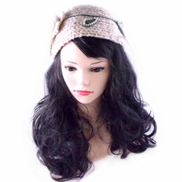 Blancho Bedding [Cream Floral] Women Winter/Autumn Decorative Woolen Headwear/Headband