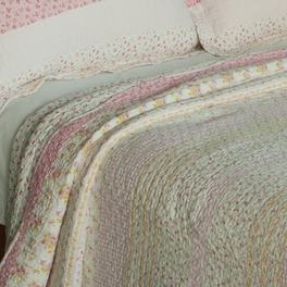 Blancho Bedding [Crystal Soul] Cotton 3PC Vermicelli-Quilted Printed Quilt Set (Full/Queen Size)