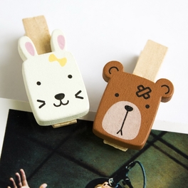 Blancho Bedding [Cute Animals-1] - Wooden Clips / Wooden Clamps / Mini Clips