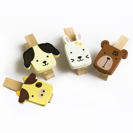 blancho bedding [Cute Animals-1] - Wooden Clips / Wooden Clamps / Mini Clips