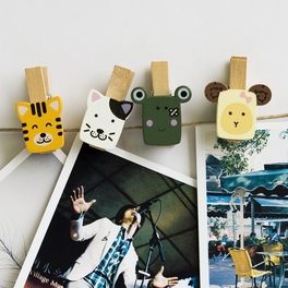 Blancho Bedding [Cute Animals-2] - Wooden Clips / Wooden Clamps / Mini Clips