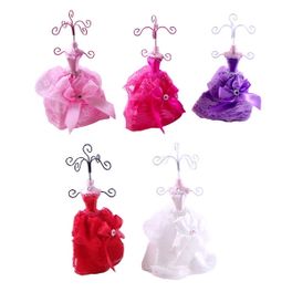 blancho bedding Cute Bow - Set of 5 Dress Up Doll Necklace Display - Mini Jewelry Holder Jewelry Stand Combos (H) 7" x (W) 3"