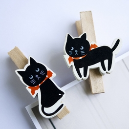 Blancho Bedding [Cute Cat] - Wooden Clips / Wooden Clamps / Mini Clips