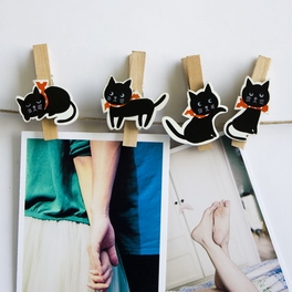 Blancho Bedding [Cute Cat] - Wooden Clips / Wooden Clamps / Mini Clips
