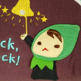 Blancho Bedding [Cute Girl] Embroidered Applique Fabric Art Wrist Wallet / Coin Purse / Wrist Pack (5.9*3.9)