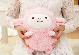 Blancho Bedding Cute Mini Hot Water Bottle With Cover Hand Warmer(Pink Sheep)
