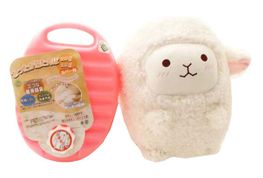 blancho bedding Cute Mini Hot Water Bottle With Cover Hand Warmer(White Sheep)