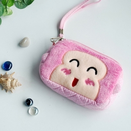 Blancho Bedding [Cute Monkey] Embroidered Applique Fabric Art Wallet Purse/ Pouch Bag (5.9 X 3.7 X 1.1 Inches)