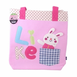 blancho bedding [Cute Rabbit] Embroidered Applique Fabric Art Draw String Bag / Drawstring Pouch (6.7*8.5)