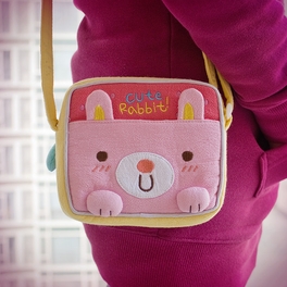 Blancho Bedding [Cute Rabbit] Embroidered Applique Swingpack Bag Purse / Wallet Bag / Shoulder Bag (5.5*4.7*1.2)