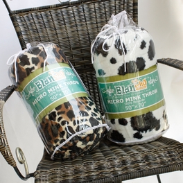 Blancho Bedding [Dalmatian] Micro Mink Fur Throw Blanket W/ 14.5 OZ Filling (50 By 70 Inches)