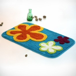 blancho bedding [Dancing Flowers - Royal Blue] Kids Room Rugs (19.7 by 31.5 inches)