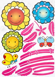 Blancho Bedding Dancing Sunflowers - Large Wall Decals Stickers Appliques Home Decor