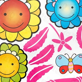 Blancho Bedding Dancing Sunflowers - Large Wall Decals Stickers Appliques Home Decor