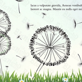 Blancho Bedding Dandelion On The Field - Large Wall Decals Stickers Appliques Home Decor