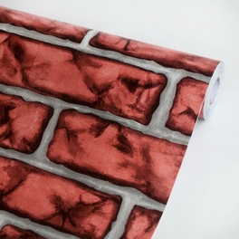 blancho bedding Dark Red Brick - Self-Adhesive Wallpaper Home Decor(Roll)
