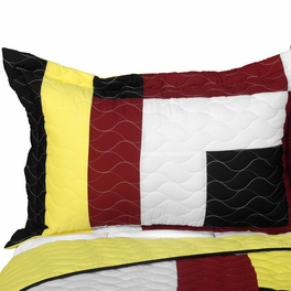 Blancho Bedding [Dawn And Sunset] Brand New Vermicelli-Quilted Patchwork Quilt Set Full/Queen