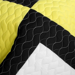 Blancho Bedding [Dawn And Sunset] Brand New Vermicelli-Quilted Patchwork Quilt Set Full/Queen