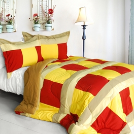 blancho bedding [Dazzling Brilliance] Quilted Patchwork Down Alternative Comforter Set (Twin Size)