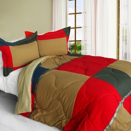 blancho bedding [Delicious Cake] Quilted Patchwork Down Alternative Comforter Set (Twin Size)