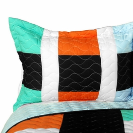 Blancho Bedding [Designer - 2] Brand New Vermicelli-Quilted Patchwork Quilt Set Full/Queen