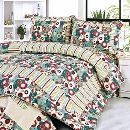 blancho bedding [Dianthe] Cotton 3PC Floral Vermicelli-Quilted Printed Quilt Set (Full/Queen Size)