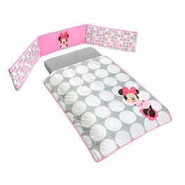 Blancho Bedding Disney Baby Minnie Mouse Polka Dots Crib Bedding Set (4PC + 1 Set Curtain)