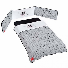 Blancho Bedding Disney Gray Mickey Mouse Cotton Baby Crib Bedding 3PC Set Collection