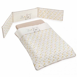 Blancho Bedding Disney Hi Pooh Cotton Baby Crib Bedding Set Collection (3PC + 1 X Hamper)