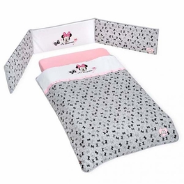 Blancho Bedding Disney Pink Minnie Mouse Cotton Baby Crib Bedding Set Collection (3PC + 1 X Diaper Bag)
