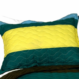 Blancho Bedding [Distant Letter] 3PC Vermicelli-Quilted Patchwork Quilt Set (Full/Queen Size)