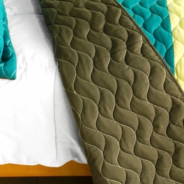 Blancho Bedding [Distant Letter] 3PC Vermicelli-Quilted Patchwork Quilt Set (Full/Queen Size)