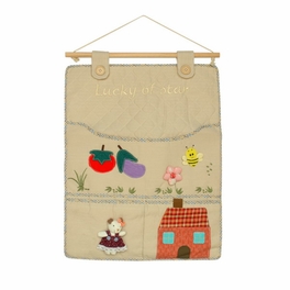 Blancho Bedding [Doll &House] Ivory/Wall Hanging/Baskets/Hanging Wall Basket/Wall Pocket (15*19)