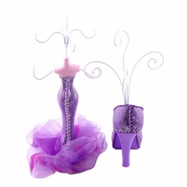 Blancho Bedding [Dolly] Jewelry Display Holder Stand Combo Purple
