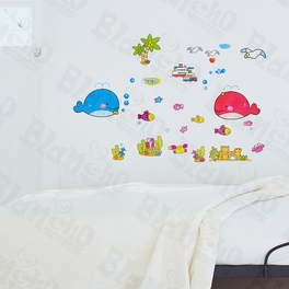 blancho bedding Dolphins Couple - Wall Decals Stickers Appliques Home Decor