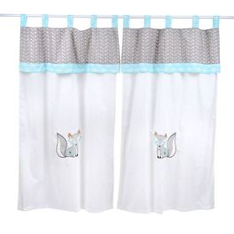 blancho bedding Dream Big Little One Blue Crib Bedding Accessory - Window Curtain