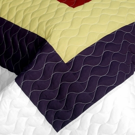 Blancho Bedding [Dreams Of Love] 3PC Vermicelli - Quilted Patchwork Quilt Set (Full/Queen Size)
