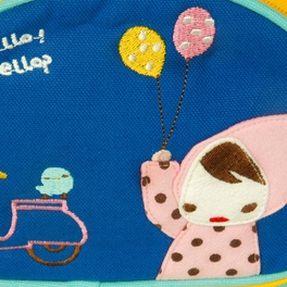 Blancho Bedding [Dreamy Girl] Embroidered Applique Kids Fabric Art School Backpack / Outdoor Backpack (9.0*9.4*3.3)