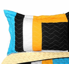 Blancho Bedding [Drive Till Dawn] 3PC Vermicelli - Quilted Patchwork Quilt Set (Full/Queen Size)