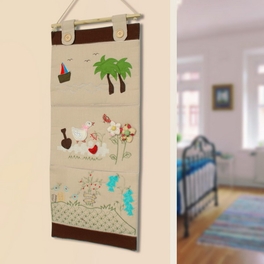 Blancho Bedding [Duck &Flowers] Ivory/Wall Hanging/Wall Pocket/Hanging Baskets/Wall Organizers (11*24)