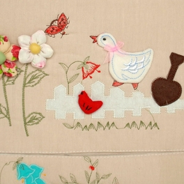 Blancho Bedding [Duck &Flowers] Ivory/Wall Hanging/Wall Pocket/Hanging Baskets/Wall Organizers (11*24)