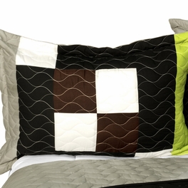 Blancho Bedding [Earth Chant] 3PC Vermicelli - Quilted Patchwork Quilt Set (Full/Queen Size)