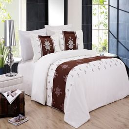blancho bedding Eleanor Embroidered 3-Piece Duvet Cover Set King-Calking Size