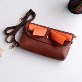 Blancho Bedding [Elegance Coffee] Colorful Leatherette Clutch Shoulder Bag Clutch Casual Purse