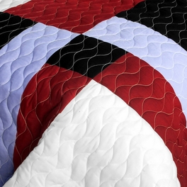 Blancho Bedding [Elegant Voice] Brand New Vermicelli-Quilted Patchwork Quilt Set Full/Queen